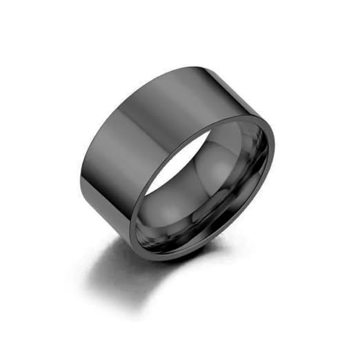 bicup Ring Ringe Damen Bijouterie Herren 10Mm Glatte Ringe Rose Party Ring Für Frauen Männer 6 Schwarz von bicup