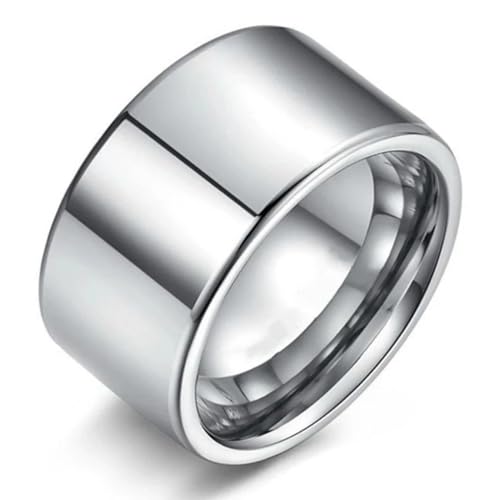 bicup Ring Ringe Damen Bijouterie Herren 12Mm Einfacher Männerring Geeignet Für Ehemänner Ringe Hochzeitsfeier 12 Silber von bicup