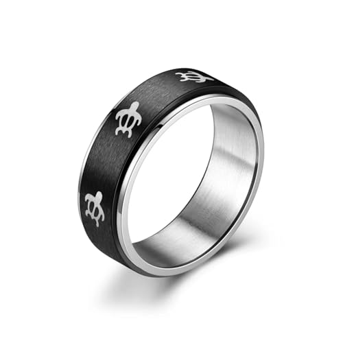 bicup Ring Ringe Damen Bijouterie Herren 4 Farben Niedliche Frauen Ring Männer Schildkröte Ring 7 Schwarz von bicup