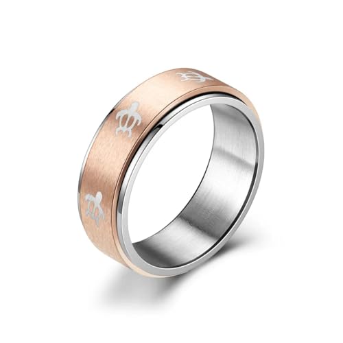 bicup Ring Ringe Damen Bijouterie Herren 4 Farben Niedliche Frauen Ring Männer Schildkröte Ring 8 Rosegold von bicup