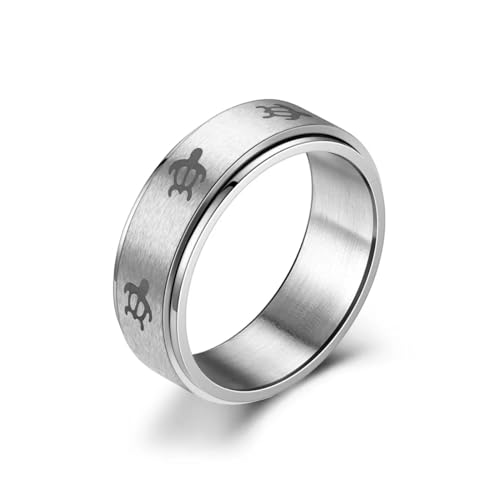 bicup Ring Ringe Damen Bijouterie Herren 4 Farben Niedliche Frauen Ring Männer Schildkröte Ring 8 Silber von bicup