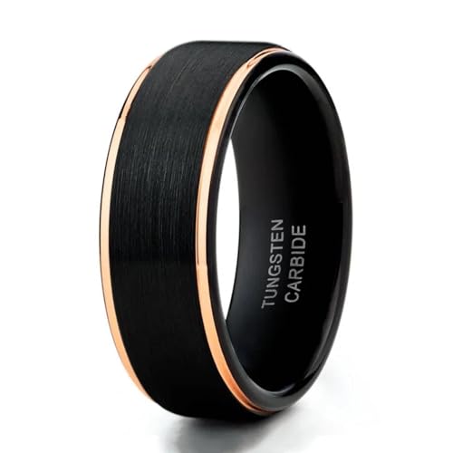 bicup Ring Ringe Damen Bijouterie Herren 8Mm Herrenringe Schwarz Einfache Ringe Eheringe Classic Für Männer Accessoires 11 Schwarz von bicup