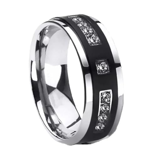 bicup Ring Ringe Damen Bijouterie Herren 8Mm Männer Einfacher Ring Hochzeit Verlobungsring Party Für Männer 10 Schwarz von bicup