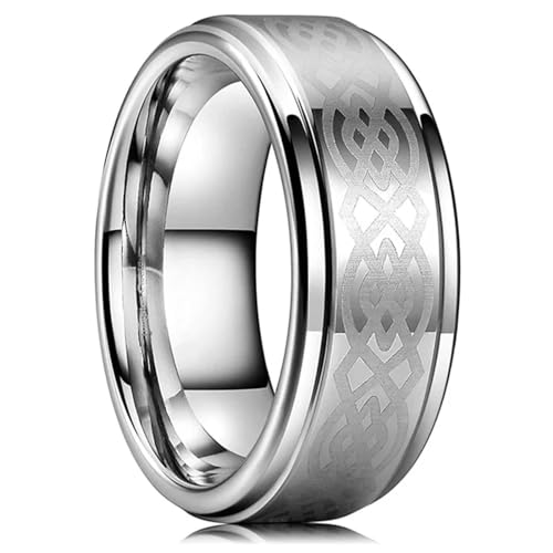 bicup Ring Ringe Damen Bijouterie Herren 8Mm Männer Totenkopf Ringe Einfach Für Jubiläum 6 Silber von bicup