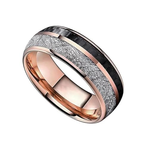 bicup Ring Ringe Damen Bijouterie Herren 8Mm Ring Männer Frauen Faserkante Männer Ehering 9 Rosegoldfarbe von bicup