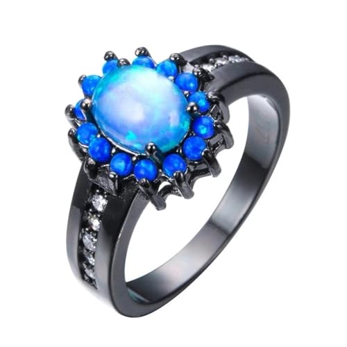 bicup Ring Ringe Damen Bijouterie Herren Damen Ring Oval Feuerring Hochzeit Für Frauen Vintage Ringe Accessoires 7 Blau von bicup