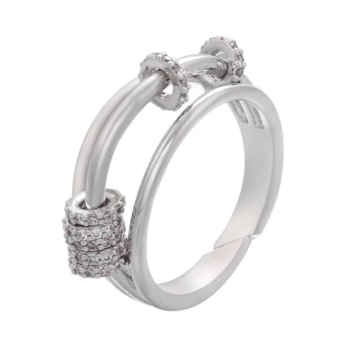 bicup Ring Ringe Damen Bijouterie Herren Damenringe Paarringe Verstellbar Drei Ringe Silber von bicup