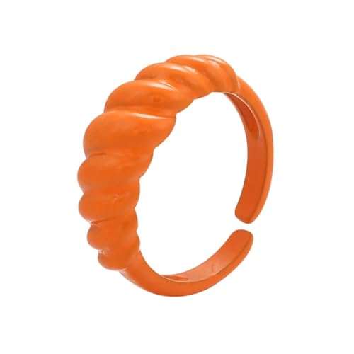 bicup Ring Ringe Damen Bijouterie Herren Dripping Twisted Rope Ringe Für Damen Unregelmäßig Offene Ringe Orange von bicup