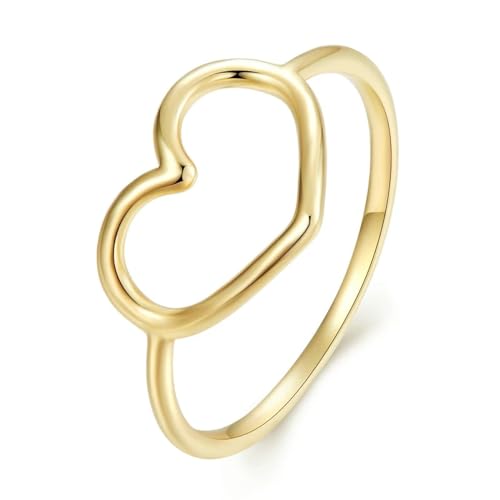 bicup Ring Ringe Damen Bijouterie Herren Einfache Minimalistische Herz-Fingerringe Für Frauen Hochzeit Verlobung Statement 6 Gold von bicup