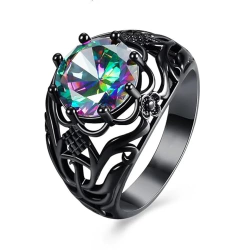 bicup Ring Ringe Damen Bijouterie Herren Frauen Ring Bunte Verlobung Ehering Mädchen Ringe Party Accessoires 12 Schwarz von bicup