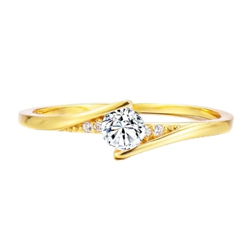 bicup Ring Ringe Damen Bijouterie Herren Frauen Ringe Glänzen Einfache Ringe Hochzeit Verlobung Für Mädchen 6 Gold von bicup