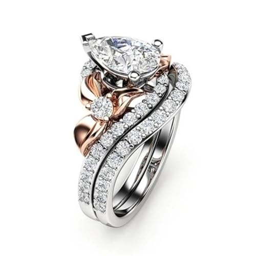 bicup Ring Ringe Damen Bijouterie Herren Frauen Ringe Glanz Ringe Frauen Hochzeit Braut Verlobung Jubiläum 6 Silber von bicup