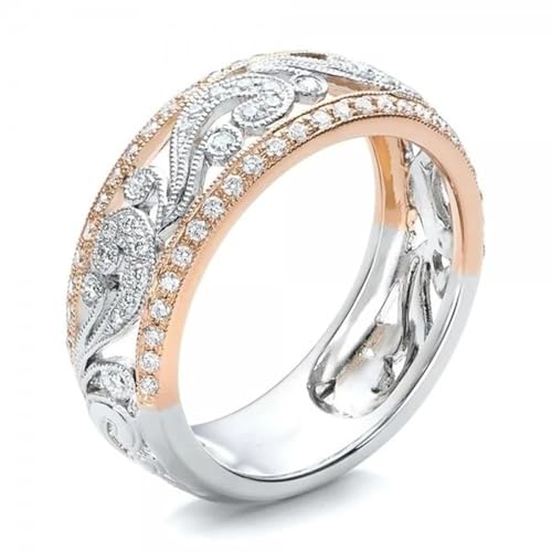 bicup Ring Ringe Damen Bijouterie Herren Frauen Ringe Hohle Blume Braut Hochzeit 9 Gold von bicup