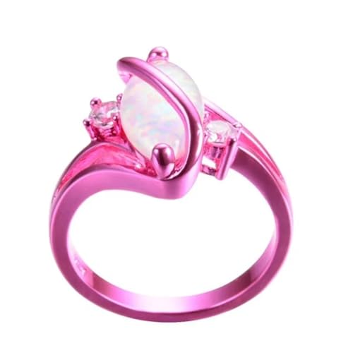 bicup Ring Ringe Damen Bijouterie Herren Frauen Ringe Pink Klassische Hochzeit Verlobung Dame Für Mädchen Ringe 5 Rosa von bicup