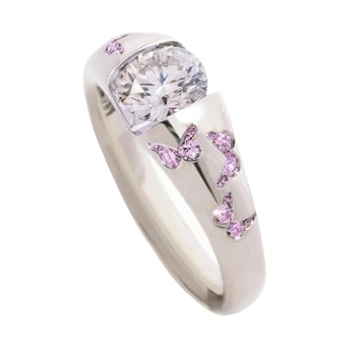 bicup Ring Ringe Damen Bijouterie Herren Frauen Ringe Schmetterling Einfache Hochzeit Verlobung Accessoires 9 Rosa von bicup