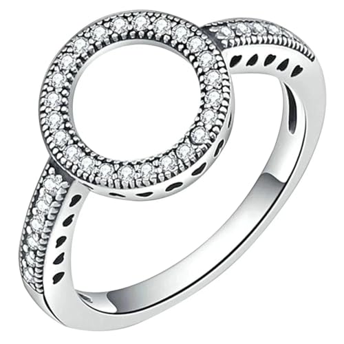 bicup Ring Ringe Damen Bijouterie Herren Frauenring Hochzeit Verlobung Einfacher Hohler Runder Ring Für Damenzubehör 7 Silber von bicup