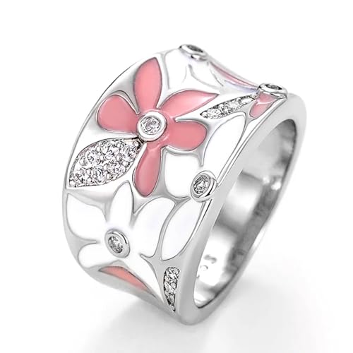 bicup Ring Ringe Damen Bijouterie Herren Frische Blumen Frauen Ringe Breite Finger Ringe Für Weibliche Hochzeitsfeier 7 Q165 von bicup