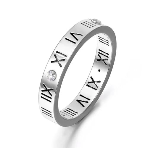 bicup Ring Ringe Damen Bijouterie Herren Klassische Römische Ziffern Verlobungsring Für Frauen Eheringe 9 R17158P von bicup
