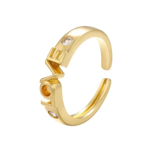 bicup Ring Ringe Damen Bijouterie Herren Love Ring Für Damen Eröffnungsring Für Paar Souvenir Party Gold von bicup