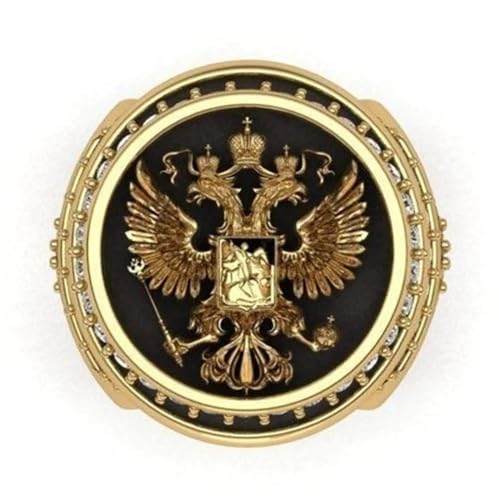 bicup Ring Ringe Damen Bijouterie Herren Männer Ringe Abzeichen Doppelköpfiger Adler Ring Hochzeitstag Engelsflügel 7 Gold von bicup