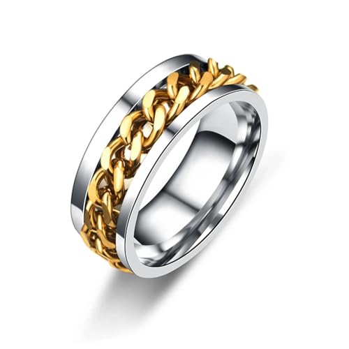 bicup Ring Ringe Damen Bijouterie Herren Männer Ringe Kettenringe Unisex Für Frauen Party 6 Gold von bicup