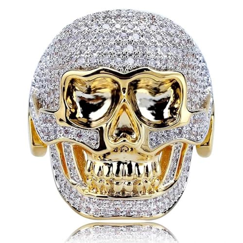 bicup Ring Ringe Damen Bijouterie Herren Männer Ringe Totenkopf Ringe Punk Rock Ringe Für Männer Party Accessoires 12 Gold von bicup