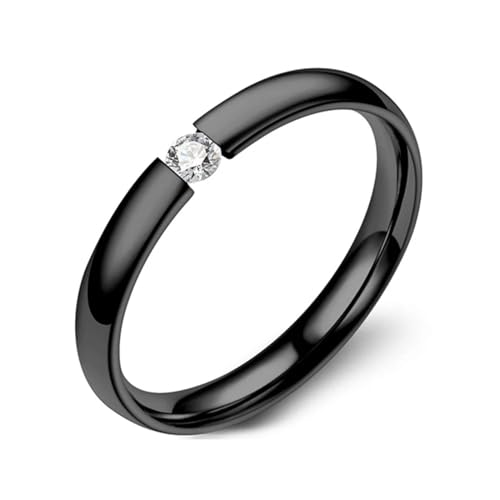 bicup Ring Ringe Damen Bijouterie Herren Minimalistischer 4-Farbiger Ring Weiblicher Männlicher Ehering Weiblicher Gestapelter Ring 12 Schwarz von bicup