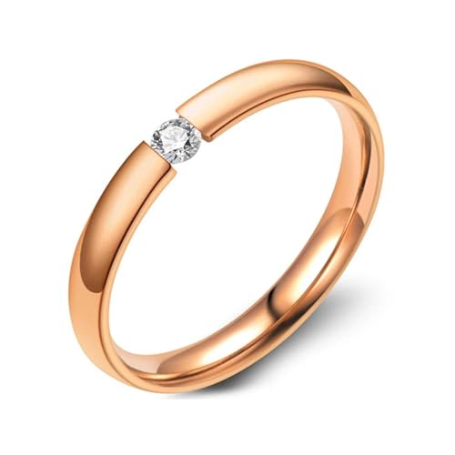 bicup Ring Ringe Damen Bijouterie Herren Minimalistischer 4-Farbiger Ring Weiblicher Männlicher Ehering Weiblicher Gestapelter Ring 6 Rosegold von bicup