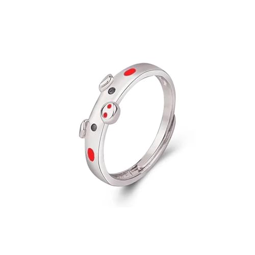 bicup Ring Ringe Damen Bijouterie Herren Niedliche Rosa Rote Schweineringe Beliebtes Paar Öffnungsring Frauen Mann Liebhaber Verstellbar Rot von bicup