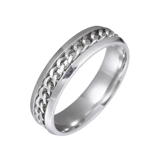 bicup Ring Ringe Damen Bijouterie Herren Punk 4Mm Herren Kette Wirbelring Drehkette Damen Herren Party 8 Silber von bicup