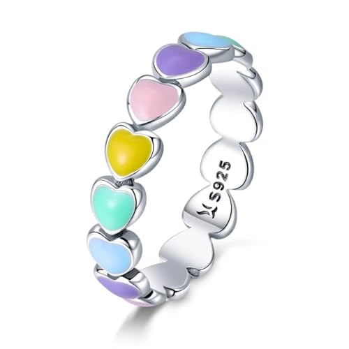 bicup Ring Ringe Damen Bijouterie Herren Regenbogen Lächeln Ringe Für Frauen Lucky Face Ring Party 7 Scr444 von bicup