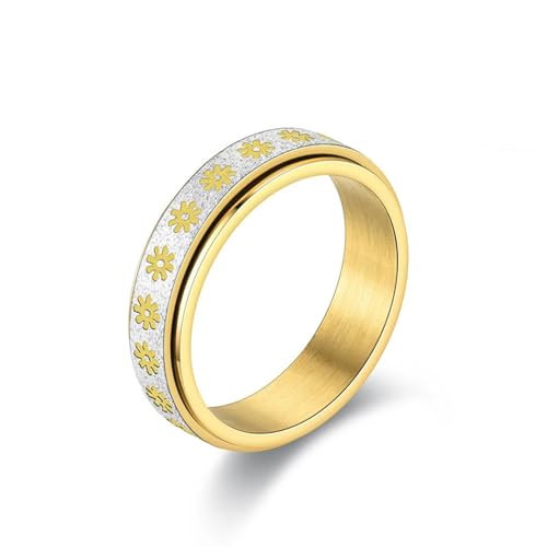 bicup Ring Ringe Damen Bijouterie Herren Ring Für Männer Frauen Spinner Ring Sonnenblume Ring Hochzeit 8 Gold von bicup