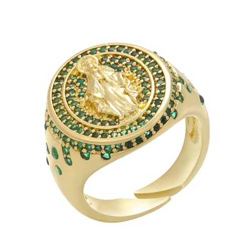 bicup Ring Ringe Damen Bijouterie Herren Ringe Für Damen Herren Beliebte Ringe Goldgrün von bicup