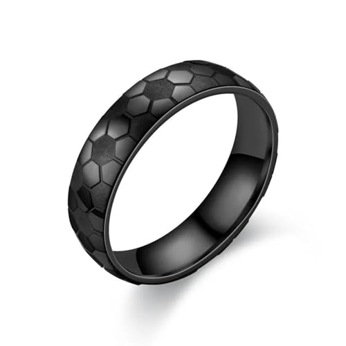 bicup Ring Ringe Damen Bijouterie Herren Ringe Fußball Muster Unisex Classic Ringe Einfache Party Accessoires 10 Schwarz von bicup