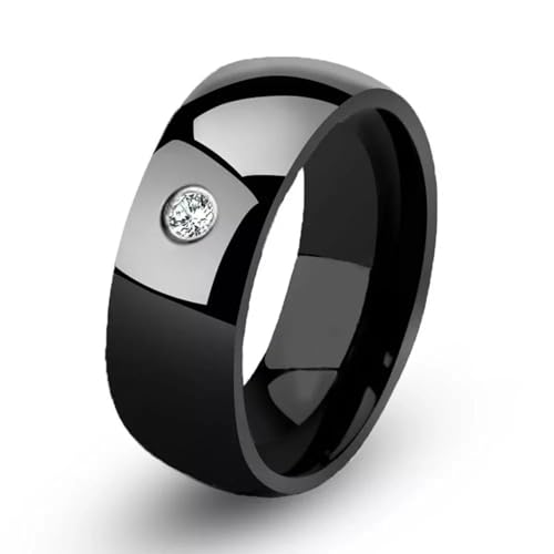 bicup Ring Ringe Damen Bijouterie Herren Unisex Ringe Herren Ringe Hochzeit Verlobung Einfache Damen Ringe 10 Schwarz von bicup