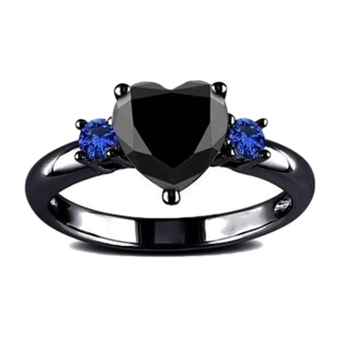 bicup Ring Ringe Damen Bijouterie Herren Vintage Schwarze Frau Ringe Liebe Herz Finger Ring Ring Für Frauen Hochzeit Verlobung 5 Schwarz von bicup