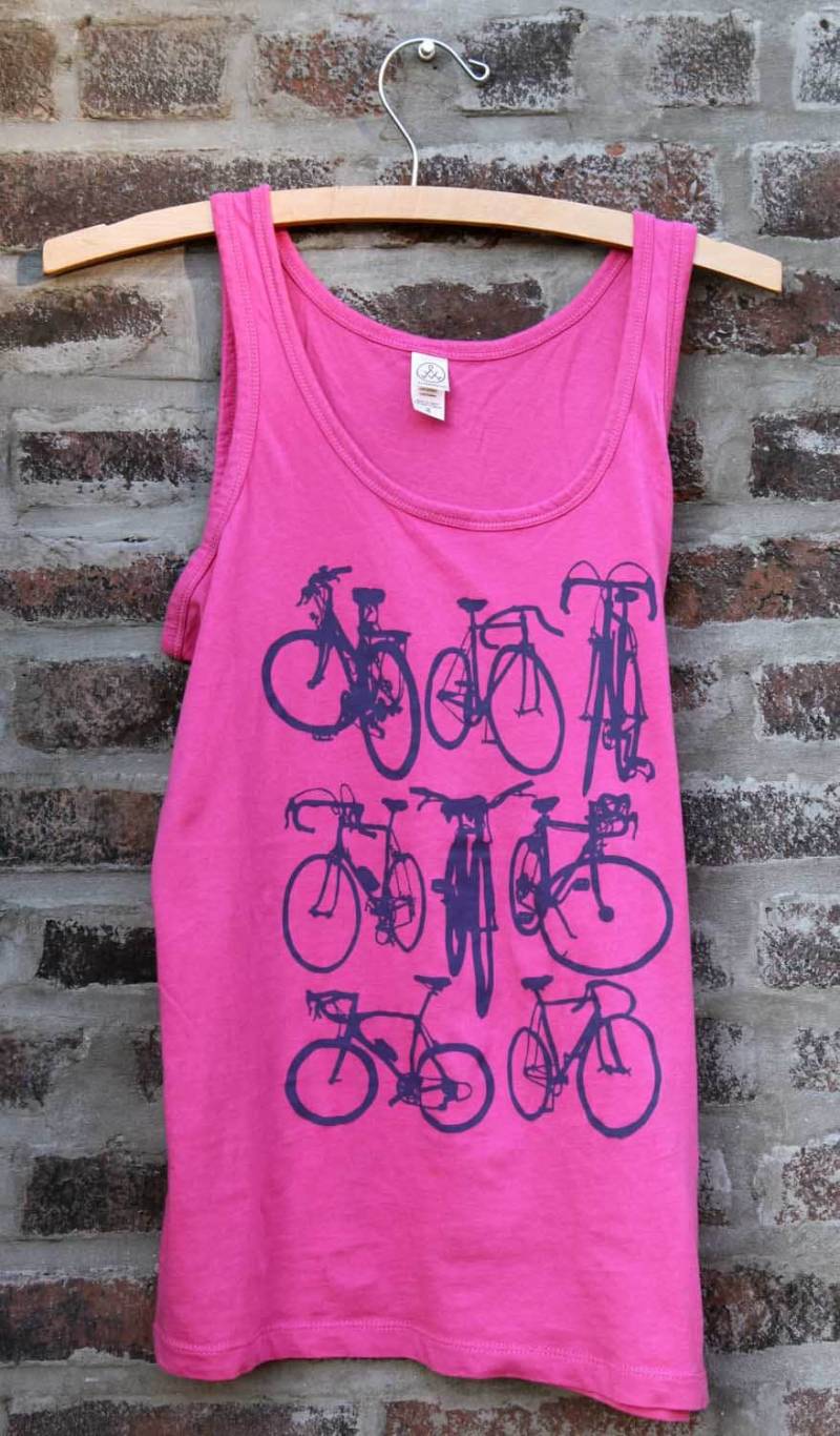 Damen Bike Art Tank Top 100% Baumwolle Radfahren Chart-Design von bicyclepaintings