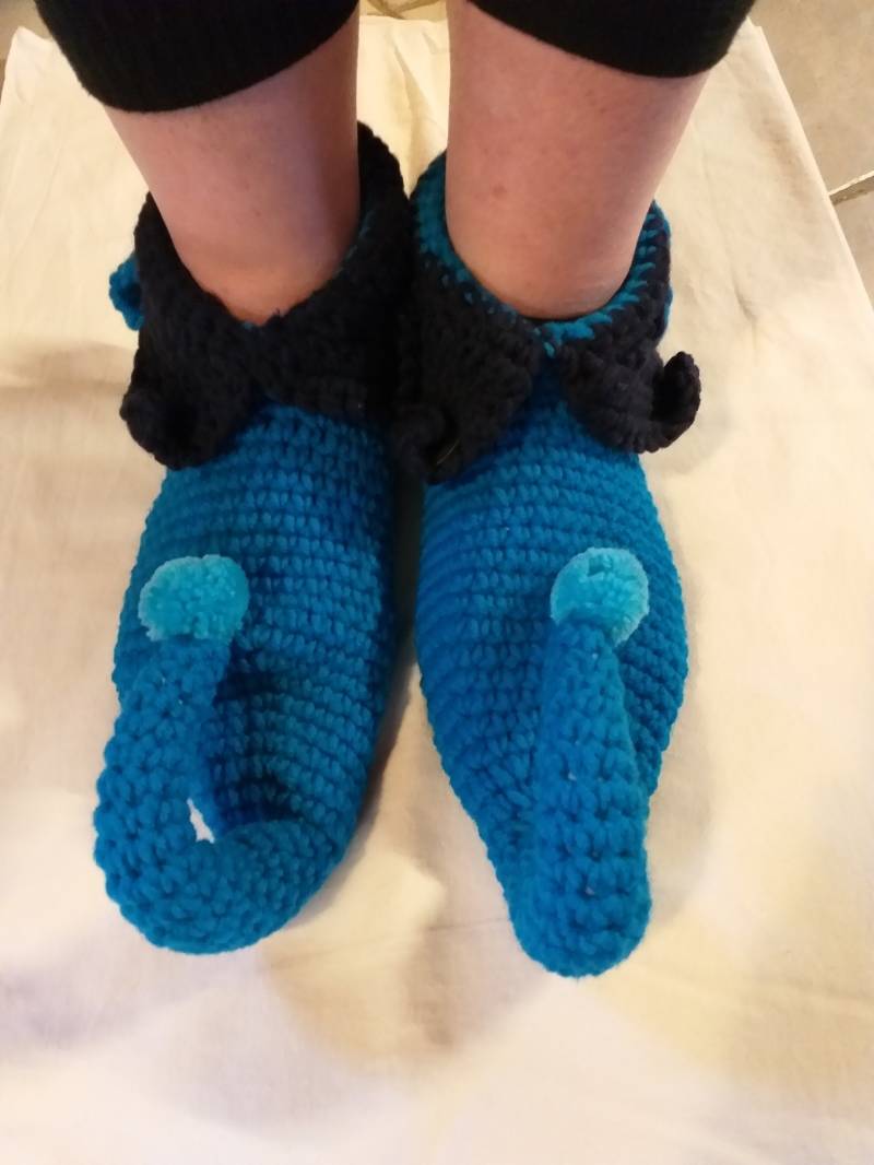 Selbstgehäkelte Elfenschuhe Größe 41/42 von bieneswollwunderwelt