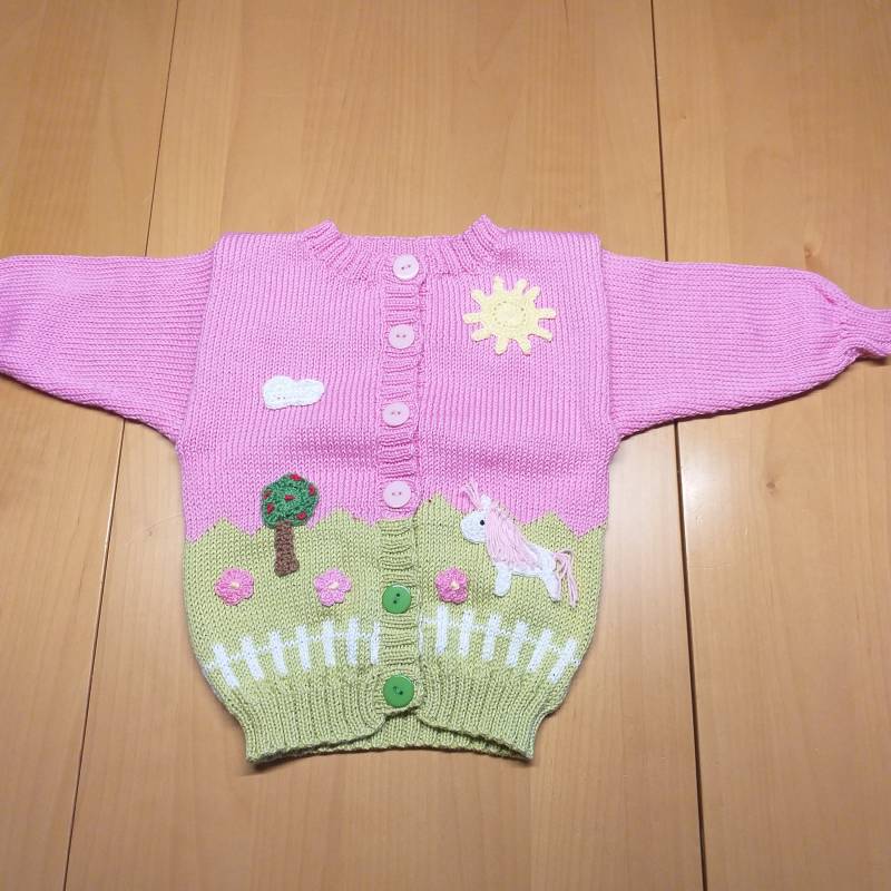 Selbstgestrickte Kinderjacke Größe 92 von bieneswollwunderwelt