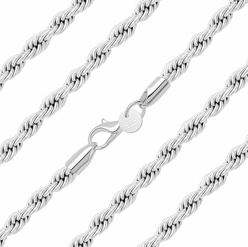 Delikat S925 Silber 16" 18" 20" 22'' 24" 26'' 28" 30" Zoll 2.0mm dicke italienische Kette Choker Halskette für Mutter Schwester Tochter Geburtstag Weihnachten Schmuck (Drehseil - Kette, 70cm) von bifriend