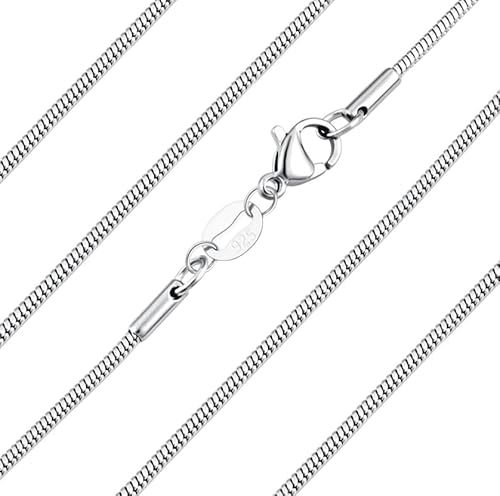Delikat S925 Silber 16" 18" 20" 22'' 24" 26'' 28" 30" Zoll 2.0mm dicke italienische Kette Choker Halskette für Mutter Schwester Tochter Geburtstag Weihnachten Schmuck (Schlange - Kette, 55cm) von bifriend