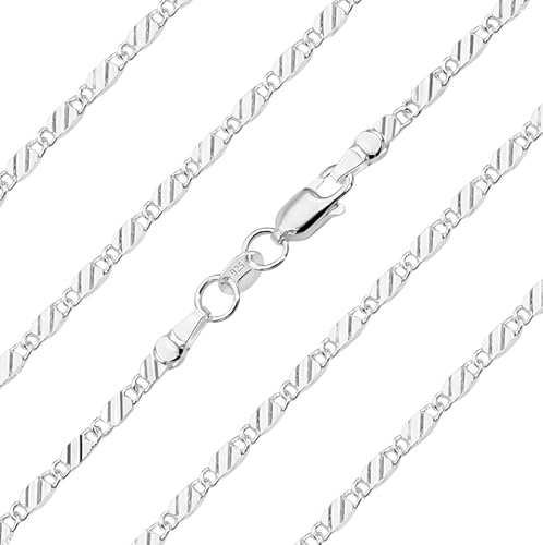 bifriend Delikat S925 Silber 16" 18" 20" 22'' 24" 26'' 28" 30" Zoll 2.0mm dicke italienische Kette Choker Halskette für Mutter Schwester Tochter Geburtstag Weihnachten Schmuck (Kette, 60cm) von bifriend