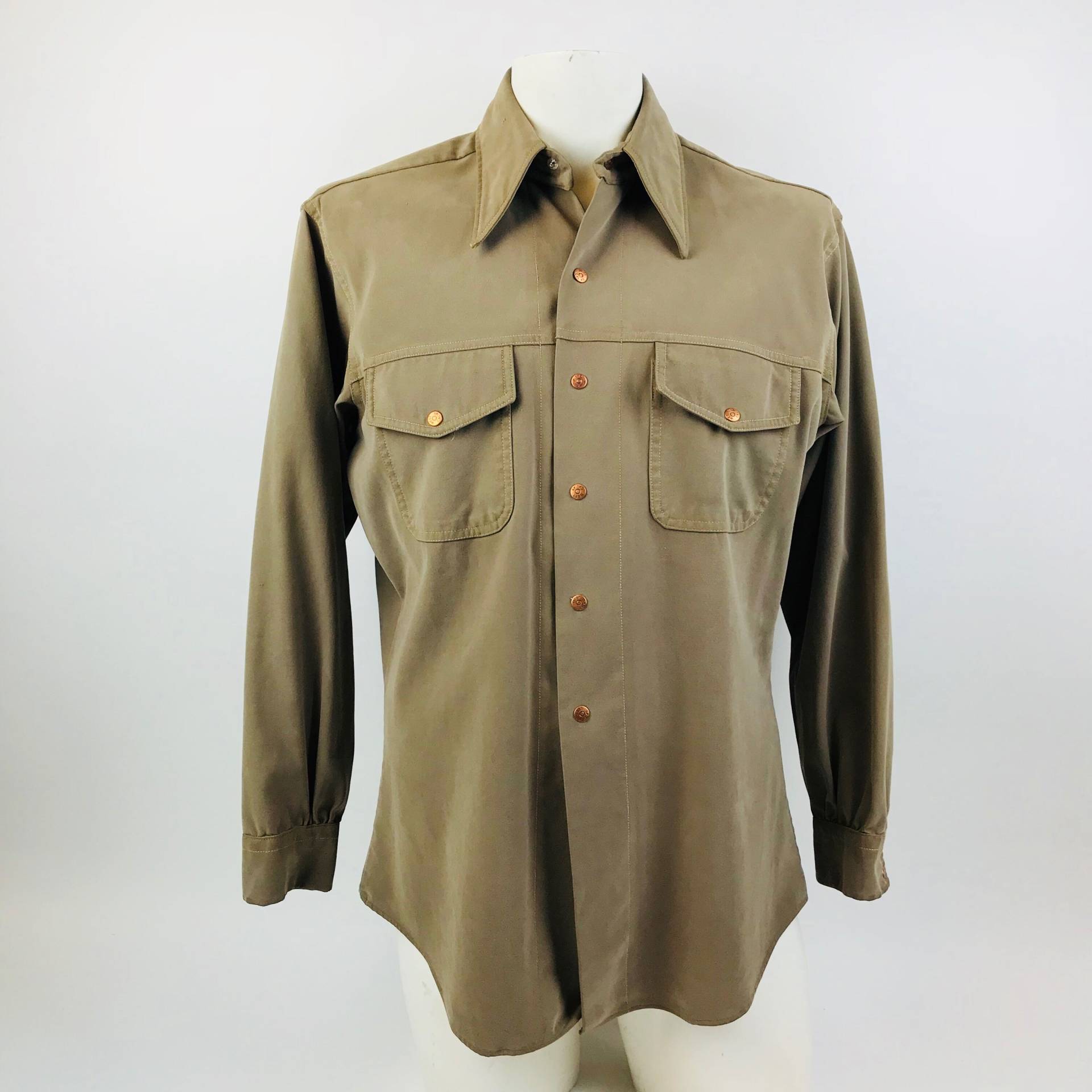 Vintage Lee West Cal 445 Messing Snap Hemd von bigdrift