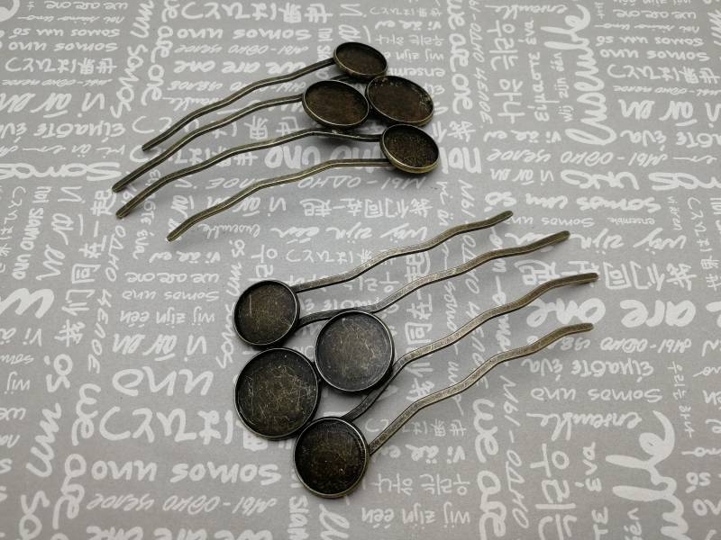 Metall Haarreif U Form Haarforke Mit Pad, Antike Bronze Farbe Haarnadel Stick Pick Band Clip Kamm Handgemachtes Schmuck Diy Accessoire Ah0056 von bigfacesupply