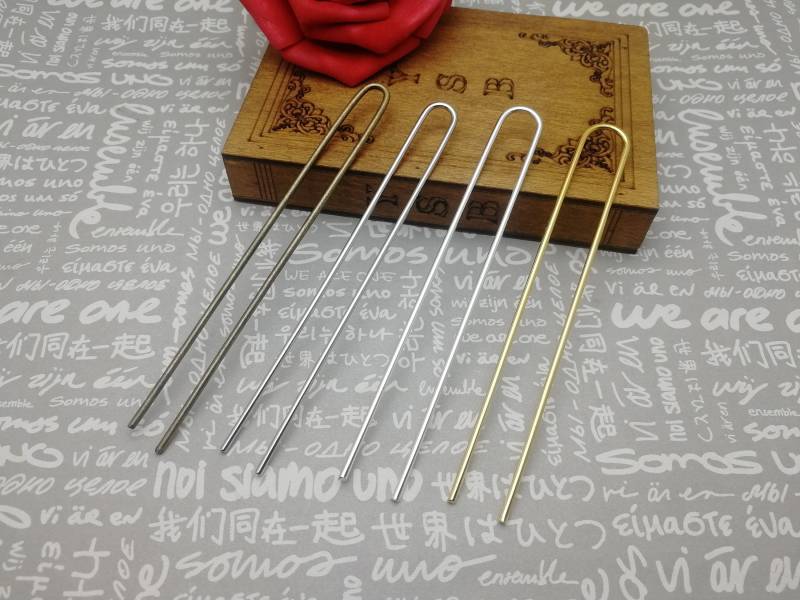 Metall U-Form Haar Gabel Pin Clip Stirnband Leer, Haarnadel Kopf Stick Pick Band Hochzeit Zubehör Handgemachte Schmuck Machen Ah0072 von bigfacesupply