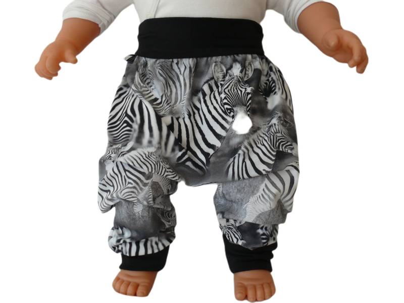 Mitwachshose Pumphose Haremshose Digitaldruck " Zebras Baumwolljersey Ca. Gr. 62 Bis 80 von bighead5005