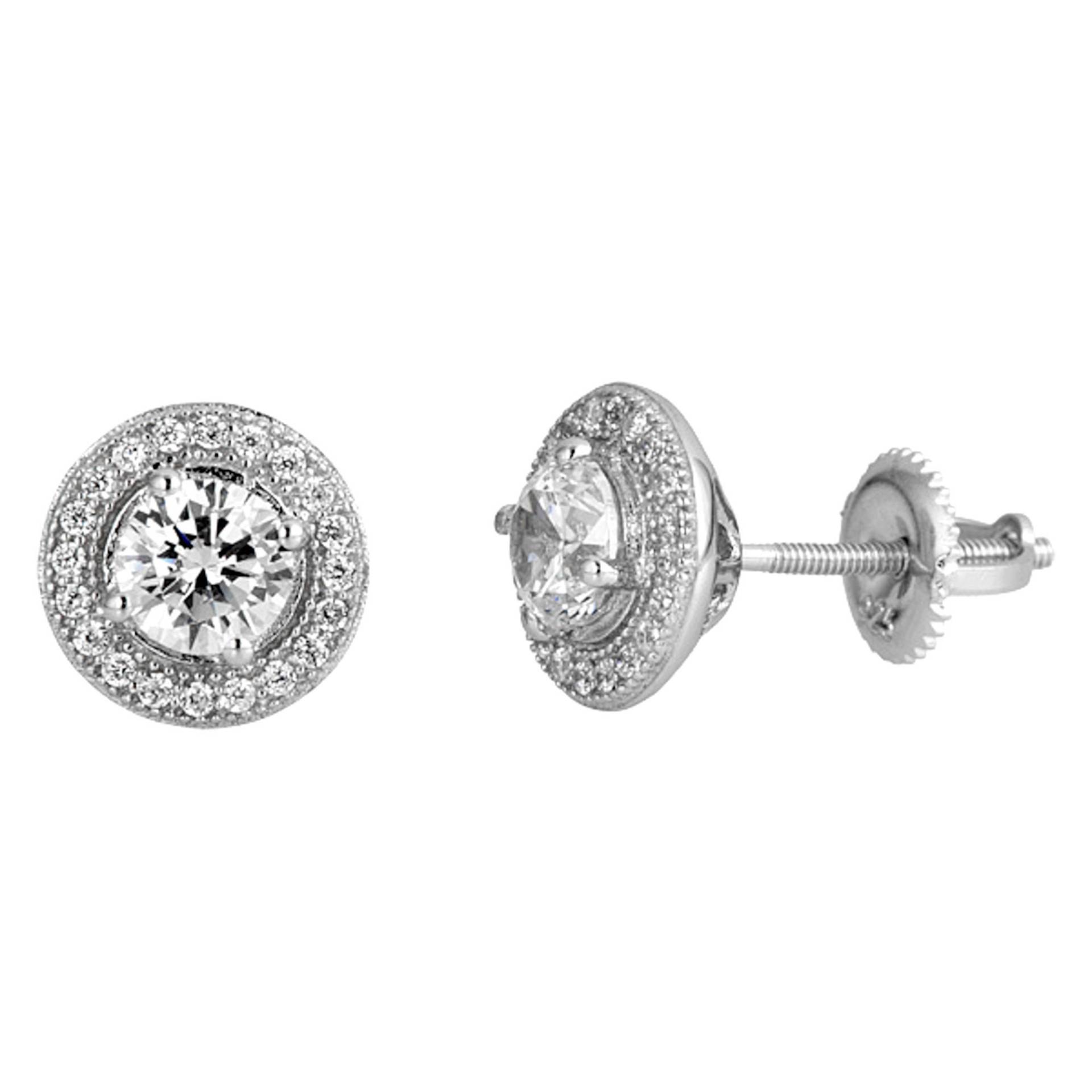sterling Silber Cubic Zirkonia Ohrstecker Unisex Schraube Zurück sterling Silber Cubic Zirkonia Ohrstecker Unisex Schraube Zurück von bigsilverstars