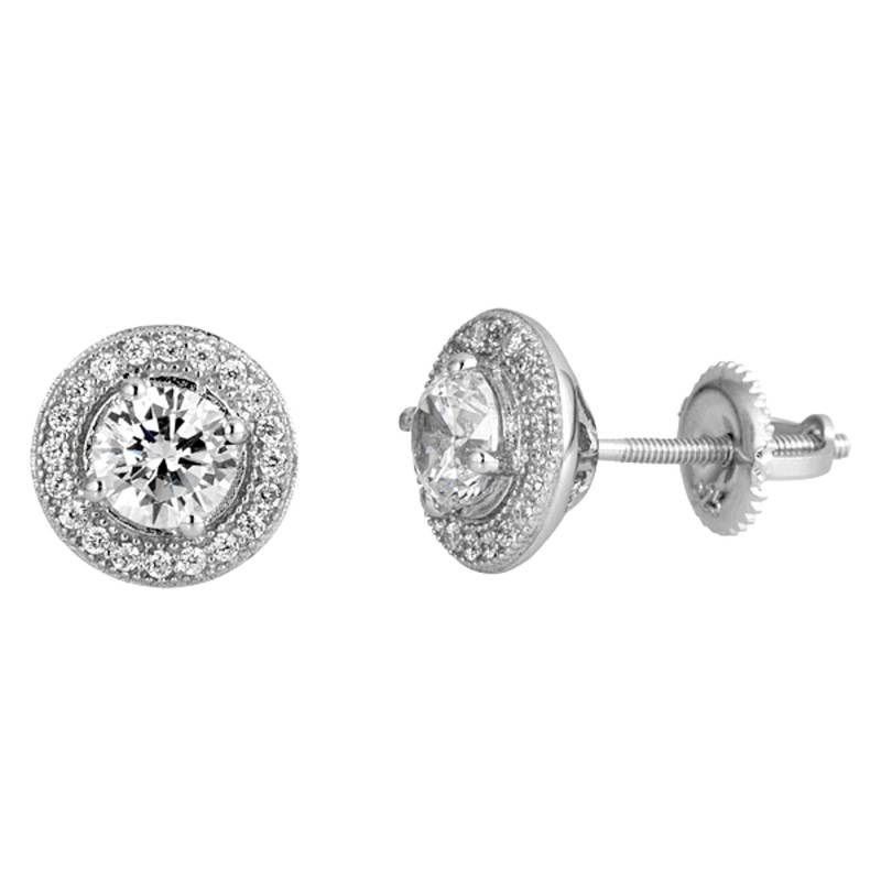 sterling Silber Cubic Zirkonia Ohrstecker Unisex Schraube Zurück sterling Silber Cubic Zirkonia Ohrstecker Unisex Schraube Zurück von bigsilverstars