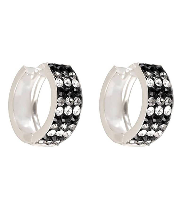 sterling Silber Kristall Creolen Black & White Huggies | 15 Mm sterling Silber Kristall Creolen Black & White Huggies | 15 Mm von bigsilverstars