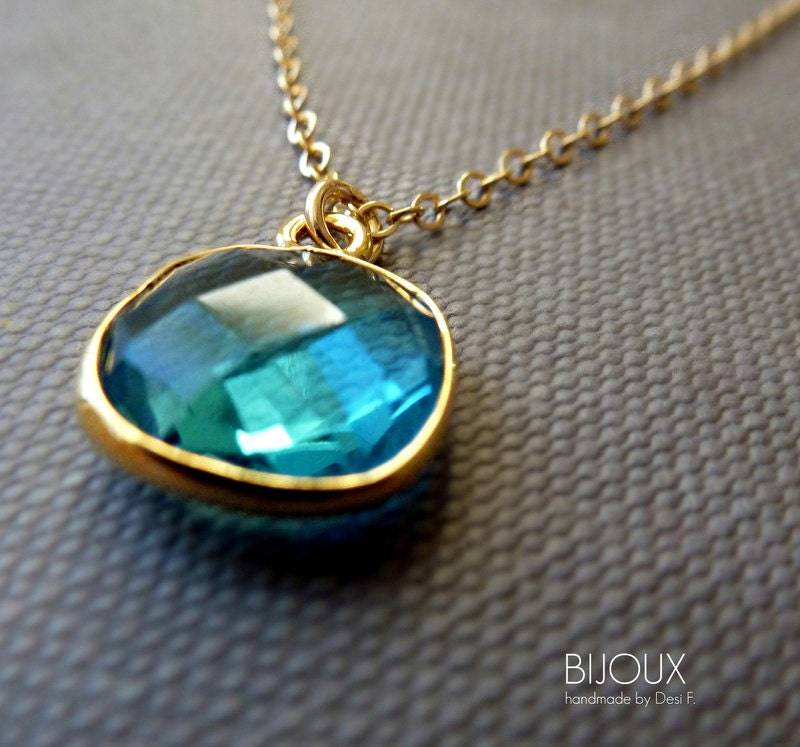 Schweizer Blauquarz Lünette Set Halskette - 14K Goldfilled Limited Edition Schweizer Blauquarz Lünette Set Halskette - 14K Goldfilled Limited Edition von bijouxbydesif